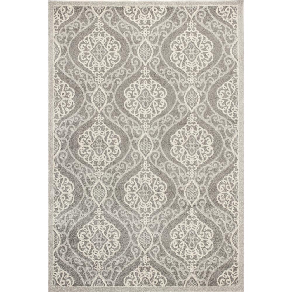 KAS LUC2759 Lucia 3 Ft. 3 In. X 4 Ft. 11 In. Rectangle Rug in Silver